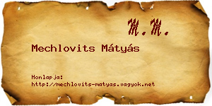 Mechlovits Mátyás névjegykártya